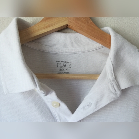 🌺💙 Bundle & Save The Children's Place Long Sleeve Pique Polo White Size XL - Picture 3 of 6